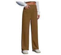 Pantaloni sportivi da donna fantasia elastico in vita alla moda mimetico fessura ritagliata data club jeans casual lino formale petite, cachi, 4XL