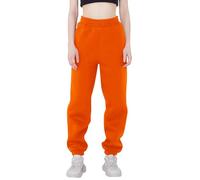 Pantaloni sportivi da donna, lunghi e larghi, invernali, da donna, termici, caldi, pantaloni da lounge, comodi, per attività all'aria aperta, per il tempo libero, lunghi, Colore: arancione., m