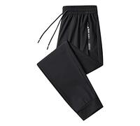 Pantaloni sportivi da uomo alla moda Loose Ice da uomo, traspiranti, per il tempo libero, con vestibilità comoda, design moderno per il comfort quotidiano, BK1, 7XL