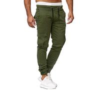 Pantaloni sportivi da uomo, elasticizzati, vestibilità aderente, kaki, cargo, da lavoro, con coulisse in vita, pantaloni da jogging, pantaloni da allenamento per palestra, pantaloni intelligenti con