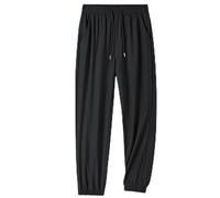 Pantaloni sportivi da uomo K142, estivi ad asciugatura rapida, leggeri, affusolati, gamba dritta, casual, pantaloni lunghi con elastico in vita, abbigliamento da palestra (L nero)