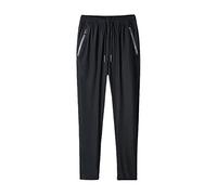 Pantaloni sportivi da uomo, lunghi e sottili, in tessuto sottile, da allenamento, da uomo, lunghi, traspiranti, elasticizzati, con elastico in vita, con gomma, leggeri, per il tempo libero, BK1