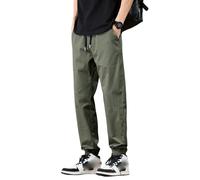 Pantaloni sportivi da uomo per la primavera e l'autunno, in seta di ghiaccio, stile harem nove decimi, Esercito-en8, XS