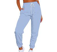 Pantaloni sportivi di colore Casual Sport Legare in Vita con Peluche Maglione Materiale Pantaloni Plus Size Allenamento Pantaloni con Tasche, Bu2, S