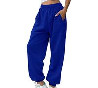 Pantaloni Sportivi Donna della Tuta a Vita Alta e a Gamba Larga Casual Elastici con Tasche Comodi Larghi Sport Allenamento Palestra Fascia Elastica Sweatpants pantaloni donna curvy Scalza I Granuli