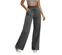 Pantaloni Sportivi Donna in Cotone Pantalonis Tuta Vita Alta da Yoga Comodi Casual con Tasche e Coulisse Regolabile Dritti Pantaloni Felpa Donna per Il Tempo Libero a casa