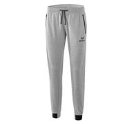 Erima Pantaloni felpa Essential Sweat Pants, Donna, Grigio Chiaro Melange/Nero, 48