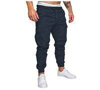 Pantaloni Sportivi Uomo Leger Jogging Baggy Cargo Pantaloni Tuta Inverno Calze Cotone Lavoro Grandi Dimensioni Chino Slim Fit Casual Felpe con Quattro Tasche, navy, 3XL