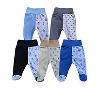 Pantaloni Stampati per Neonati con Piede | 100% Cotone | Unisex | Pantaloni per Bambine e Bambini | Tutine per Neonati | Multipack di 5 Pezzi di Pantaloni con Piede | Vari Colori (Mix Colors 2, 74)