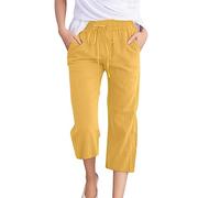 Pantaloni stile Active Slim Fit Jeans Business per le donne Cerniera Ufficio Elasticizzato Basic Flare Abito Multicolore, Giallo, XL