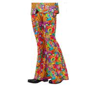 Pantaloni Svasati Arcobaleno Pace Uomo Disco Anni '60 '70 Costume Elegante