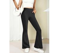 Pantaloni svasati da donna in morbida seta latte ad alta elasticità per | Il taglio svasato alla moda equilibra comfort e look, perfetto per il relax a casa, le gite quotidiane e gli abiti in stile