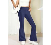 Pantaloni svasati da donna in morbida seta latte ad alta elasticità per | Il taglio svasato alla moda equilibra comfort e look, perfetto per il relax a casa, le gite quotidiane e gli abiti in stile