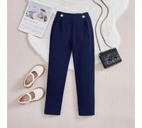 Pantaloni tagliati elastici monocolore per ragazza preadolescente, eleganti per l'autunno 6Y,7Y,8Y,9Y,10Y,11-12Y,13-14YColore unicoTessuto in maglia