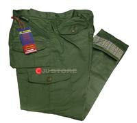 Pantaloni tasconi militare vegetato mimetico cotone foderato tipo cargo Caccia