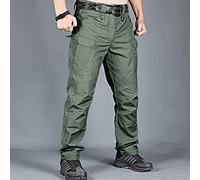 Pantaloni Tattici Impermeabili Da Uomo - Pantaloni Cargo Militari Di Grandi Dimensioni, Pantaloni Da Combattimento Maschili Traspiranti Swat Army Tinta Unita, Pantaloni Da Lavoro S-6Xl,Verde,6Xl