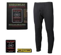 Pantaloni Temici MFH Underwear Level 2 Intimo Termico Caccia Militare NERO BLACK