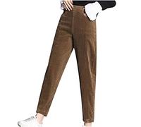 Pantaloni termici da donna invernali foderati - pantaloni in velluto a vita alta ispessiti caldi pantaloni invernali per anziani pantaloni da jogging in peluche elastico in vita per il tempo libero