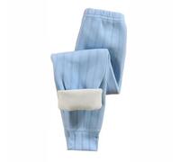 Pantaloni termici invernali per bambini, imbottiti, spessi, caldi, da jogging, elasticizzati, a gamba larga, casual, per attività all'aria aperta, in cotone, per il tempo libero, Celeste., 110