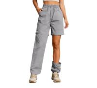 Pantaloni Trekking Donna con Zip Off Leggeri Asciugatura Rapida Traspiranti Impermeabile Elasticizzati Gambe Rimovibili Cerniera attività All'aperto Ciclisti Sportivi Wide Leg Pantaloni (1-Grey, XL)