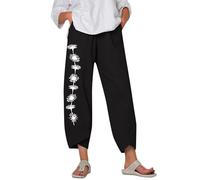 Pantaloni Trekking Donna, Pantaloni Casual da Donna per Il Tragitto Casa-Lavoro E per L'Estate Realizzati in Un Elegante Tessuto Misto Lino Perfetti da Abbinare A Top A Maniche Corte O A Tre Quarti