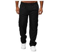 Pantaloni Trekking Uomo Pantalone Cargo Uomo Estivi Leggeri Gamba Dritta Multitasche Pantaloni Lavoro Moda Elasticizzati con Bottoni E Tasche Casual Tinta Unita Jogging Sport Pants Trousers