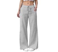 Pantaloni Tuta da Donna Jogging a Gamba Larga larghi Imbottiti in Felpa Comodi Vita Alta Classico Fitness Pantalone Running Sportiva per autunno e inverno