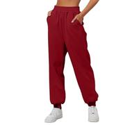 Pantaloni Tuta Donna Comodi da Jogging a Gamba Larga Sportivi Classico Fitness Pantalone Running Sportiva Casual Sweatpants in Pile con Tasche Yoga