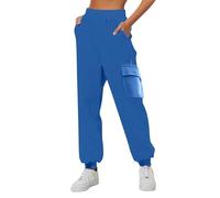 Pantaloni Tuta Donna Over Size Pantalone Cotone Vita Alta Harem Elasticizzato Pantaloni Tuta Lunghi Larghi Joggers Con Tasche Leggeri Pants Casual Sportivi Traspirante Per Jogging Fitness Sport