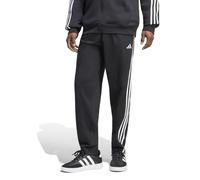 adidas Uomo Essentials 3-Stripes Single Jersey Tapered Open Hem Pants, Black/White, XS