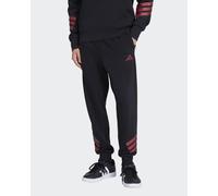 Pantaloni tuta Pants UOMO Adidas 3S French Terry Nero Rosso Cotone Garzato