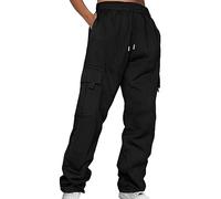 Pantaloni Tuta Sportivi Donna Pantalone Larghi Sportivi Casual Y2k Pantaloni Della Tuta Cotone Lunghi Joggers Fitness Traspirante Pants Harem Vita Alta Con Tasche Per Jogger Yoga Palestra Trekking