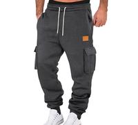 Pantaloni Tuta Uomo Invernali, Baggy Pantalone Eleganti Pantaloni Casual Uomo Fleece con Tasca Intrecciata Vita Elastica Pantaloni Sportivi Leggeri per Tutti i Giorni