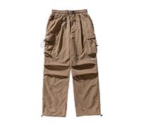 Pantaloni Uomo Cargo, Pantaloni Sportivi Uomo, Gamba Larga Pantalone Tasche Laterali Colore Puro 2024 Moda Tuta Parachute All'Aperto Trekking Sportivi Sciolto Elasticizzati