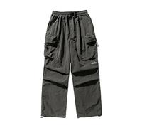 Pantaloni Uomo Cargo, Pantaloni Sportivi Uomo, Gamba Larga Pantalone Tasche Laterali Colore Puro 2024 Moda Tuta Parachute All'Aperto Trekking Sportivi Sciolto Elasticizzati