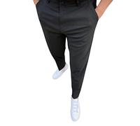 Pantaloni Uomo Casual Eleganti con Fodera Interna Morbida e Design Moderne per Un Comfort Superiore e Stile Contemporaneo in Tessuto Elasticizzato di Alta qualità (Black, L)