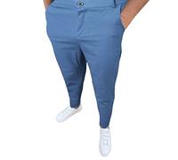Pantaloni Uomo Casual Eleganti con Fodera Interna Morbida e Design Moderne per Un Comfort Superiore e Stile Contemporaneo in Tessuto Elasticizzato di Alta qualità (Blue, XXXL)