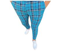 Pantaloni Uomo Casual Eleganti con Tasche Pratici e Chiusura Sicura a Bottoni per Stile Moderno e Conforto nelle Stagioni con Design Stampato Esclusivo (Sky Blue, M)
