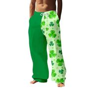 Pantaloni Uomo Casual Stampa Digitale 3D Tema San Patrizio Design Moderno Comodo Morbido Tutte Stagioni Ideale Giornata Libera (Green, XXXL)