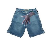 Pantaloni Uomo Corti - Pantaloncini Casual da Uomo per Il Tempo Libero All'Aperto - Design Comodo E Ampio con Decorazione A Impronta Digitale - Perfetti per Le attività Estive E Autunnali (Blue M)