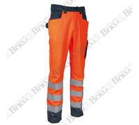 Cofra Safety Pantaloni da lavoro Upata Multitasche Alta visibilità Arancio fluo/Navy Tg. 46