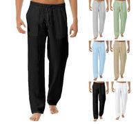 Pantaloni Uomo Eleganti Pantaloni Uomo Slim Fit Pantalone Tuta Cotone Pantalaccio da Cucina Leggeri Elasticizzati Etnico Lino a Righe Trekking Invernali Abito Comodo Pantalaccio Blu