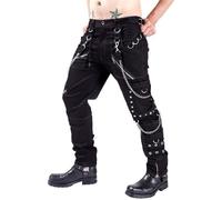 Pantaloni Uomo in Stile Gotico con Punk e Perforazioni per Look Alternativo e Bold Pantaloni in Tessuto Morbido per Uomo Fashion Giovane Adatti a Eventi Streetwear con Stile Unico Moderno