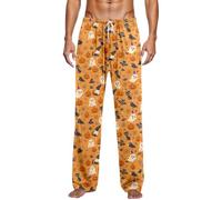 Pantaloni Uomo Invernali Tuta - Pantaloni Casual da Notte con Stampa di Halloween per Un Relax Confortevole e Stile nelle attività quotidiane (Yellow, XL)