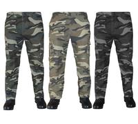 Pantaloni uomo modello cargo militare mimetico con tasconi caldo felpato