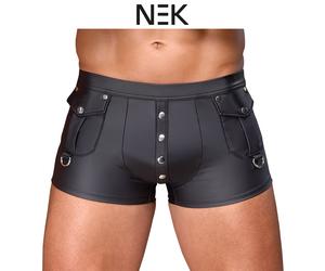 Pantaloni Uomo Nero Effetto Opaco NEK Elasticizzati con Tasche e D-Ring