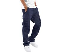 Pantaloni Uomo,Pantaloni Eleganti Uomo,Men's Cargo Pants Cargo Trousers Trousers Hiking Pants Plain Comfort Wearable Casual Daily Pants Abbigliamento Completo da (Navy, XXXXL).
