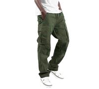Pantaloni UomoCargo Regular Fit Multitasche Tasconi Laterali Pantalone Lungo Casual per Lavoro Tempo Libero Escursione Outdoor Abbigliamento Maschile Dritto Pratico Dinamico (Army Green, XXL)