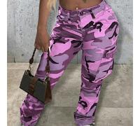 Pantaloni utility mimetici da donna - Pantaloni tattici eleganti e dritti, dal look militare al look da ufficio | Design tattico elegante | Pantaloni da combattimento chic da strada L,M,S,XLPoliestere