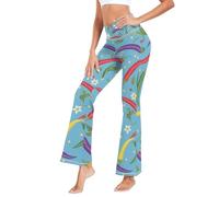 Pantaloni variopinti di yoga del flare del modello dei peperoncini comodi per yoga, Colorato, L